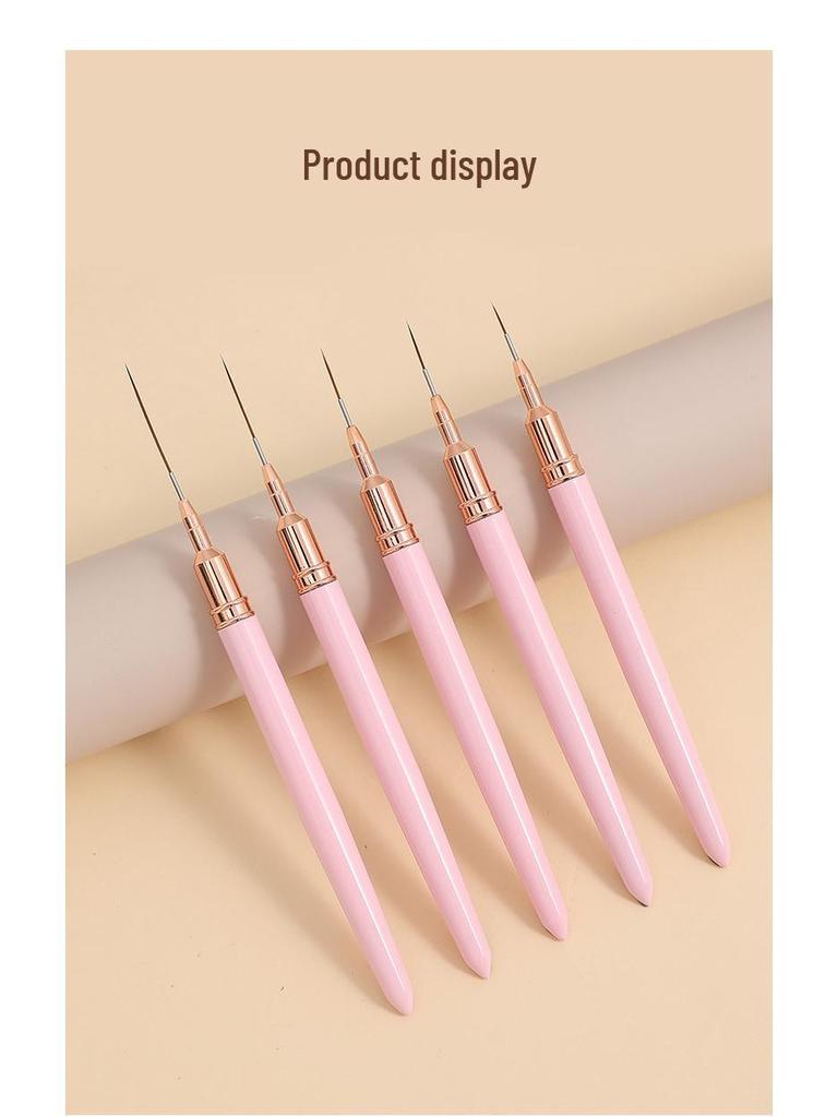 Japanese Fine Line Pen & Nail Art Brush Set – 5-Piece Kit for Outlining, Painting Flowers, Lines, & Gel Color Mixing