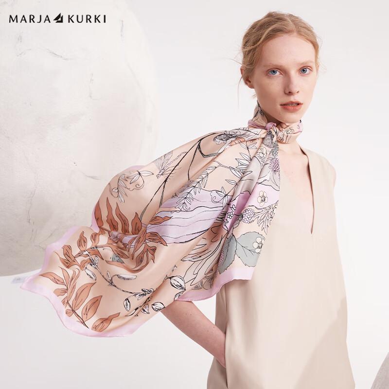 MARJA KURKI Elegant Mulberry Silk Square Scarf 90*90cm