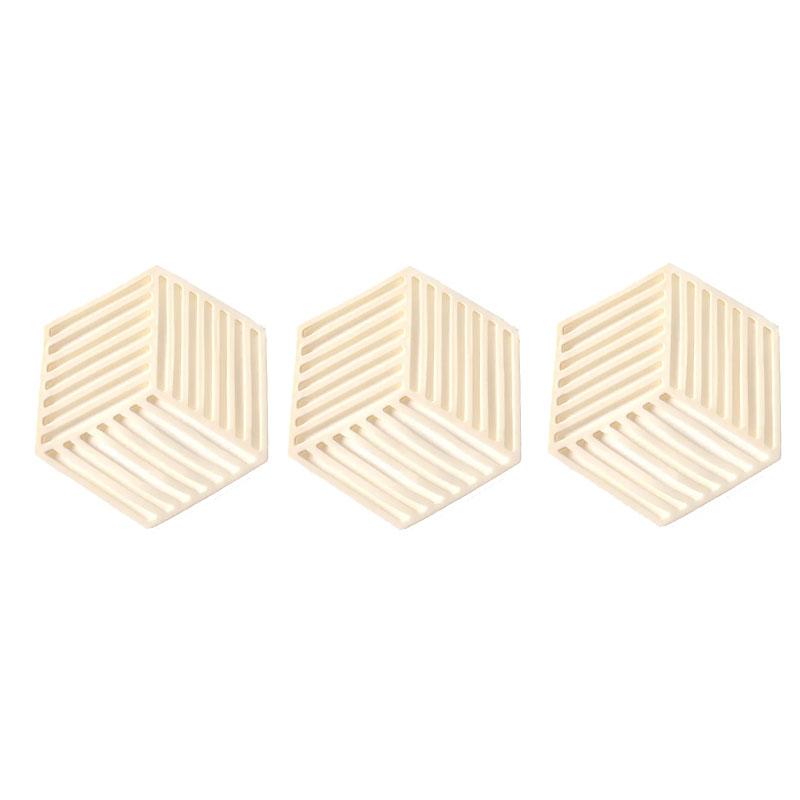 1/3/6PCS Rubber Tableware Insulation Mat Coaster Cup Hexagon Mats Pad Heat-insulated Bowl Placemat Home Decor Eco-friendly