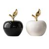 Ceramic Apple Statue Art Crafts Christmas Gift Tabletop Ornament Decorative Figurine for Bookshelf Desk Shelf Cabinet Home Decor