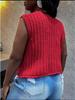 European & American Women's Chunky Knit Vest with Large Buttons