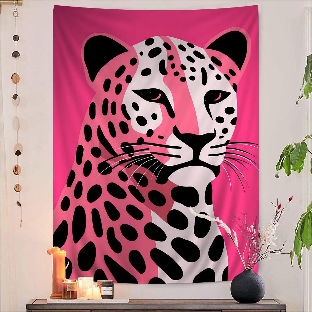 Wild Leopard Tiger Vase Flower Girl Power Printed Large Wall Tapestry Indian Buddha Decoration Bohemian Hippie Wall Art Decor