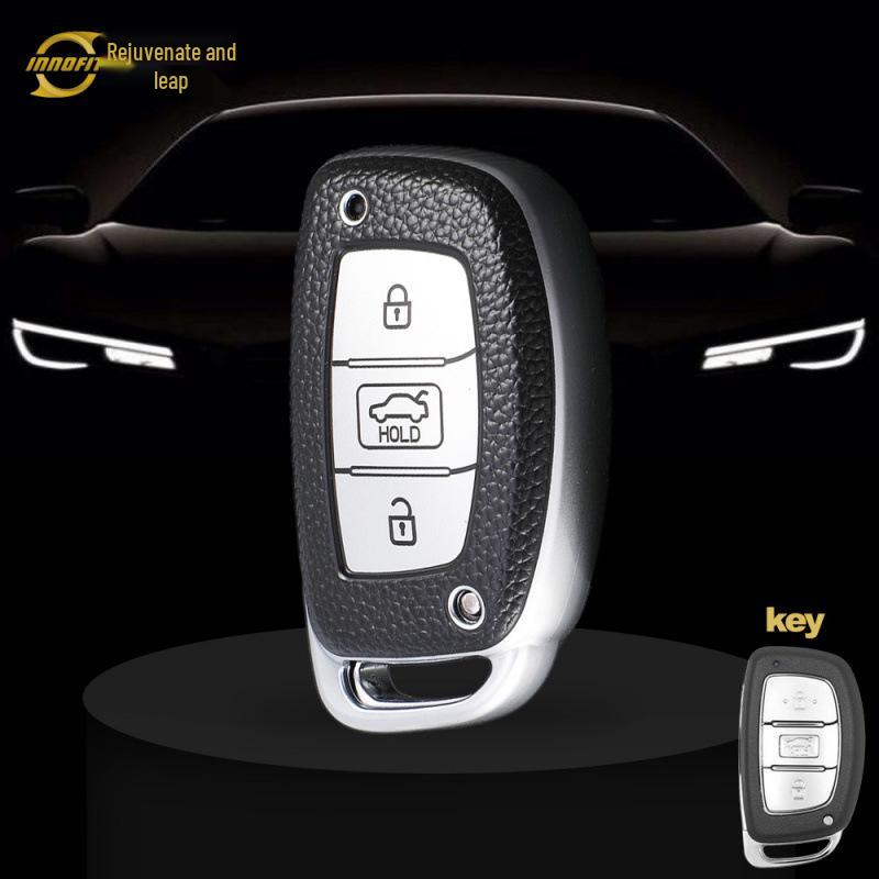 Premium Leather Car Key Case for Hyundai Elantra, Mingtu, Ix26, Ix35, New Tucson (9th Gen)