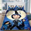 3D Printed Anime Coraline Bedding Set Duvet Cover Bedroom Comforter Single Twin King _Size Quilt Cover Home Textiles Luxury Gift