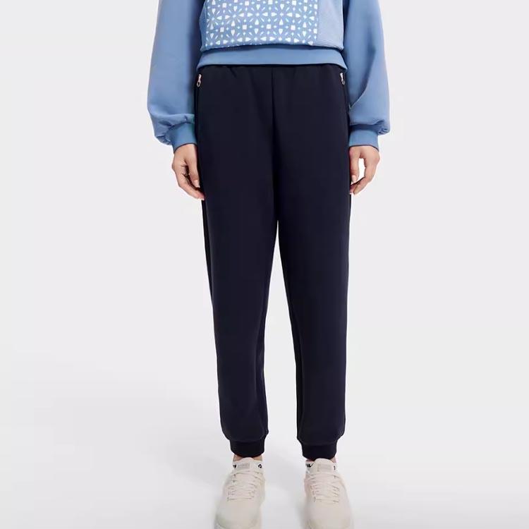 FILA Athletics Solid Color Simple Cuffed Fitness Pants Women pants Dark-Blue A11W311603F-NV