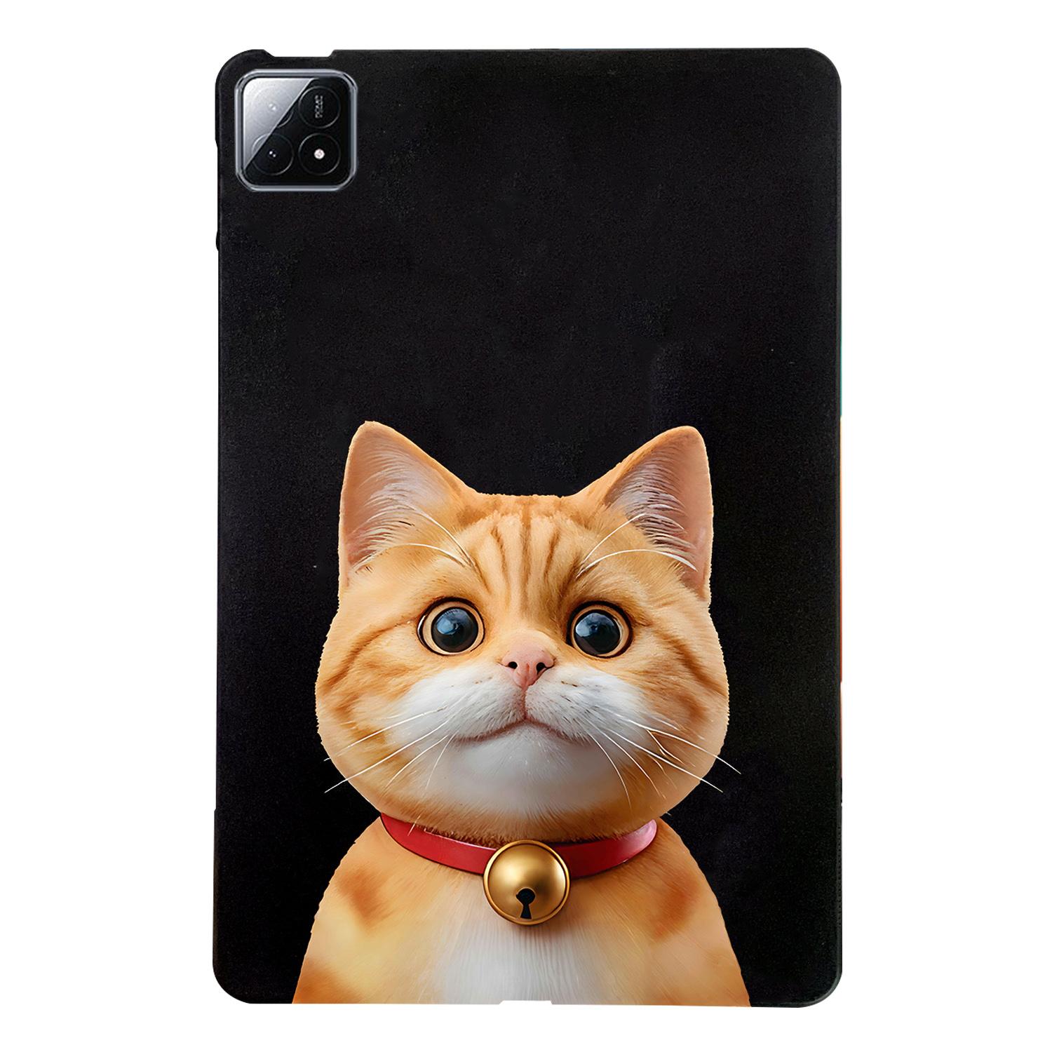

For Xiaomi Pad 6S Pro 12.4 Case Pattern Printing Slim TPU Tablet Protective Cover Shorthair Cat