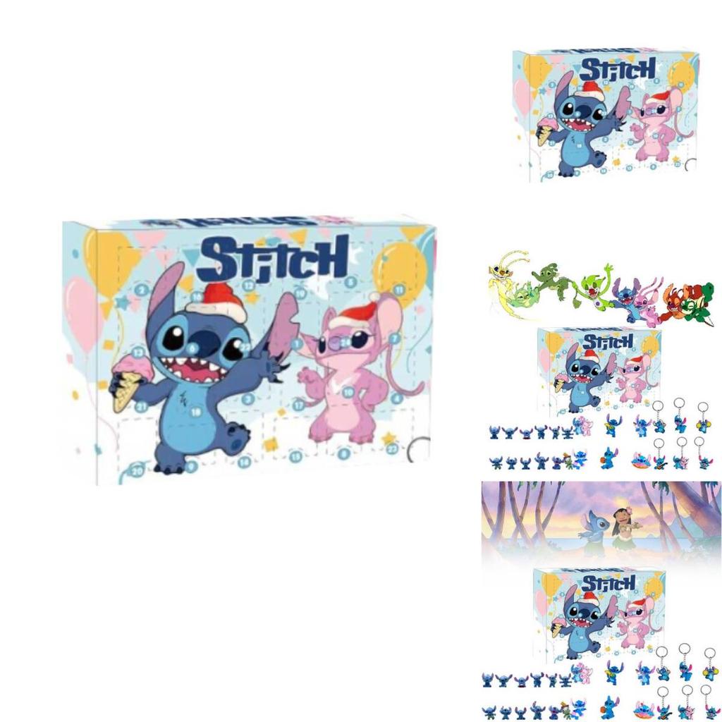 Stitch Christmas Countdown Calendar With 24 Keychain Toys For Holiday Gift And Interactive Play