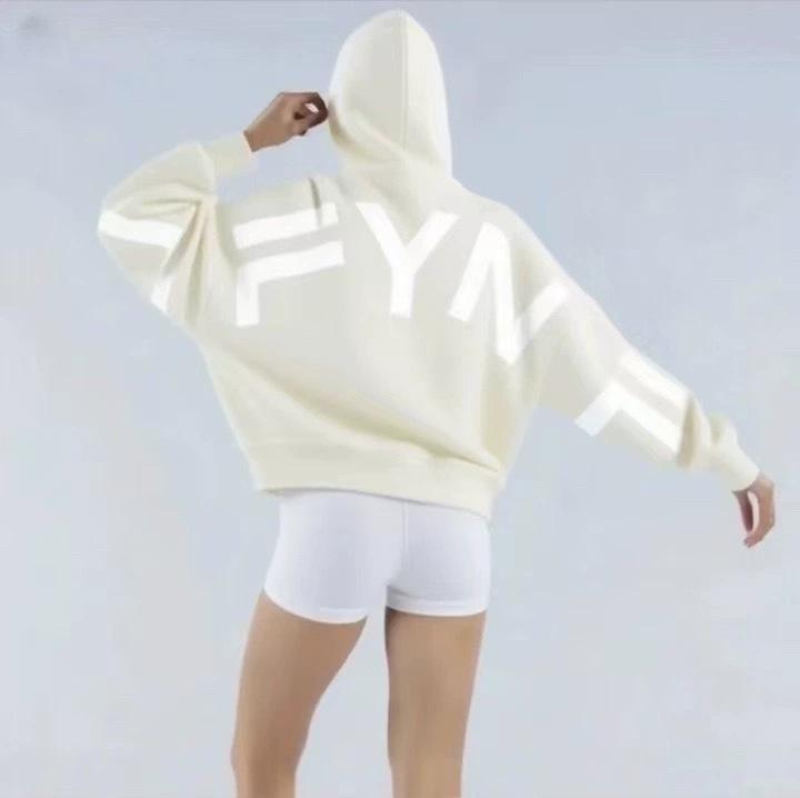 Women's Hooded Long Sleeve Sweatshirt Loose Fit Loungewear Letter Print Pullover Hoodie
