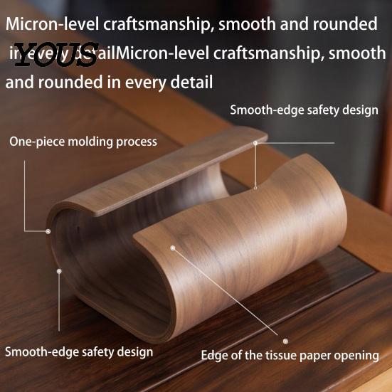Sturdy Wooden Storage Box for Dormitory Tissue Holder, Natural Wood Organizer, Decorative Rectangular Durable Napkin Organizer Dining Room Dispenser,