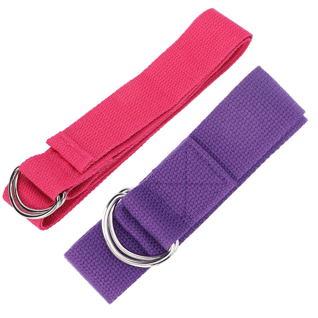 Fitness Stretching Strap NonElastic Stretch Yoga Strap Cotton Fitness Bands with DRing Buckle