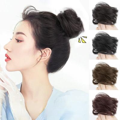 Flauschiger, unsichtbarer, nahtloser Dutt, natürlicher Look, synthetischer Haarring, flauschiger Haarschmuck, für Frauen und Mädchen, Haargummi, Flechten, Haarstyling