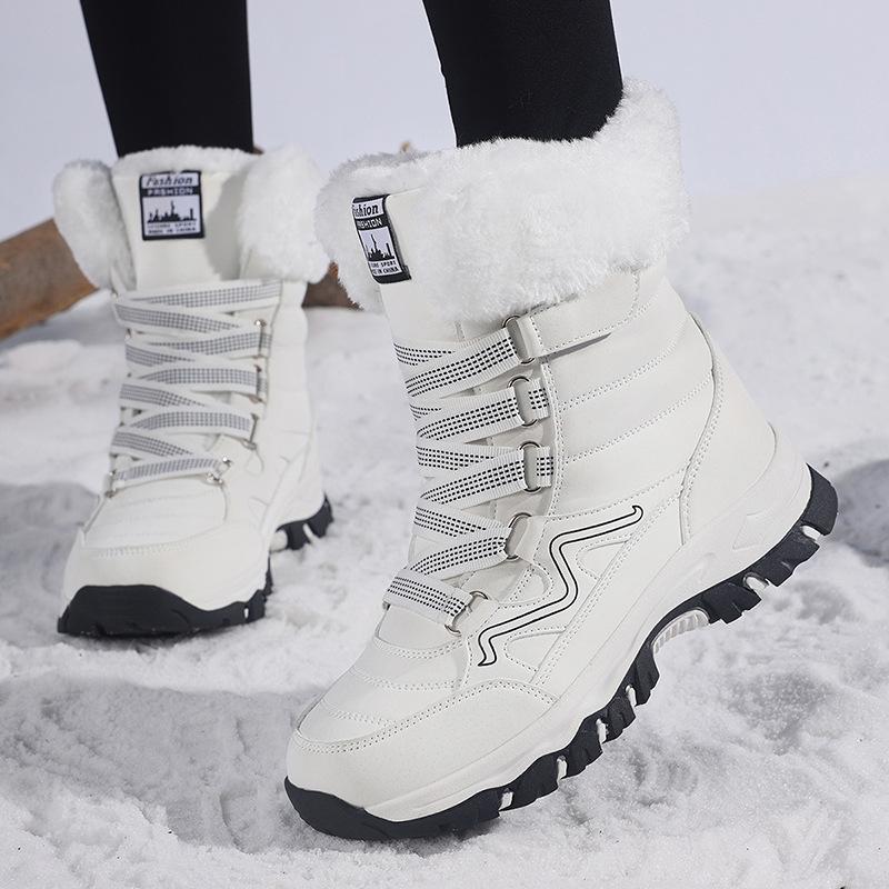 Large size cotton shoes snow boots winter warm medium boots piled thickened outdoor mountaineering boots