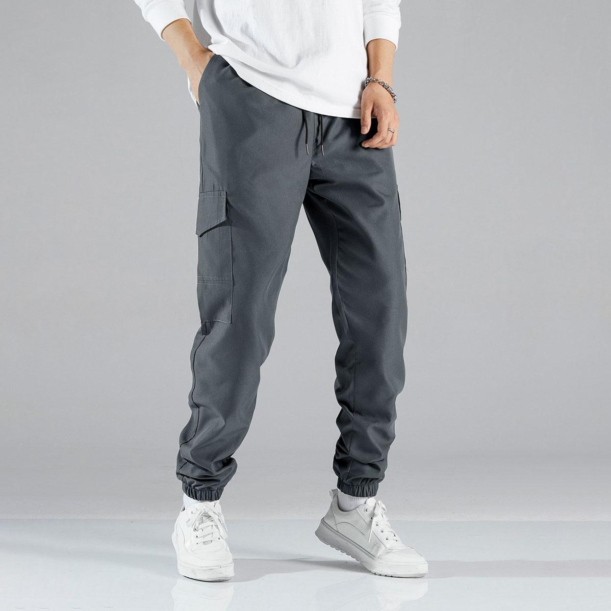 

Summer Men s Loose Casual Multi-Pocket Cargo Pants XXXL сірий