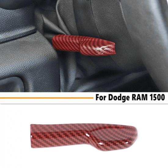 For Dodge Ram 1500 19+ Red Carbon Steering Wheel Height Adjust Switch Cover Trim