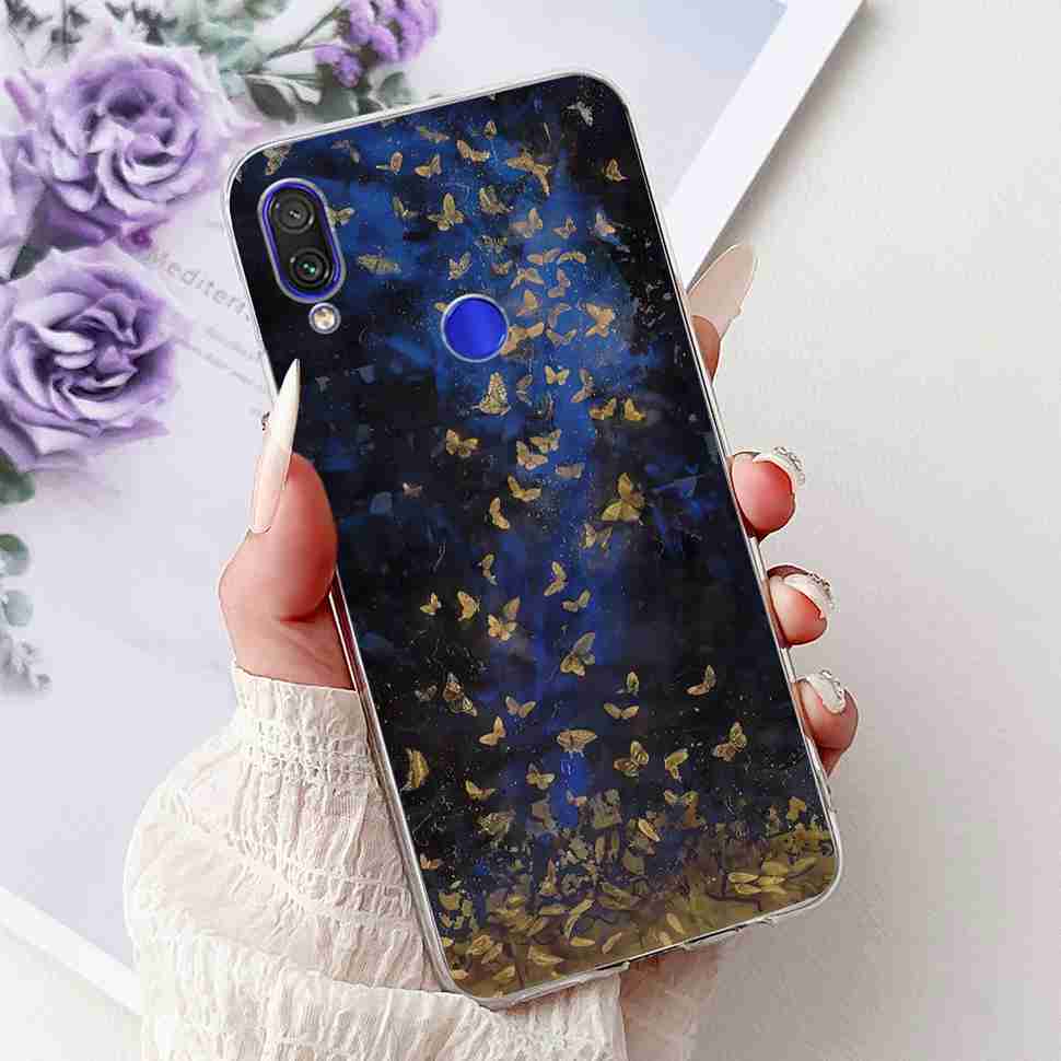 For Redmi Note 7 4G M1901F7G Case Fashion Painted Flowers Soft Silicone TPU Cover For Redmi Note 7Pro M1901F7S 6.3" Phone Shell
