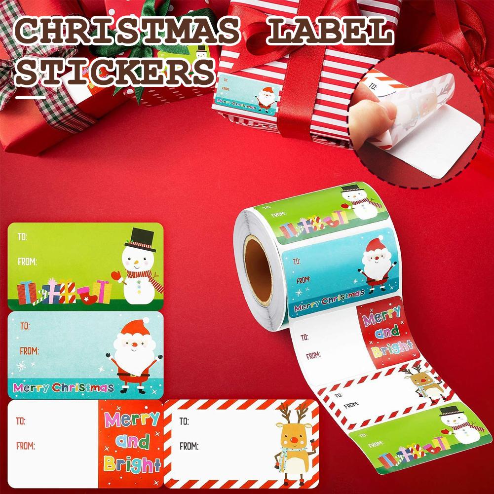 500pcs/Roll Christmas Decorations Stickers Xmas Party Seal Labels Stickers For DIY Gifts Baking Package Candy Bag Envelope Decor