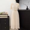 Elegantes Sommer-Midikleid aus Chiffon mit kurzen Ärmeln für Frauen mittleren Alters