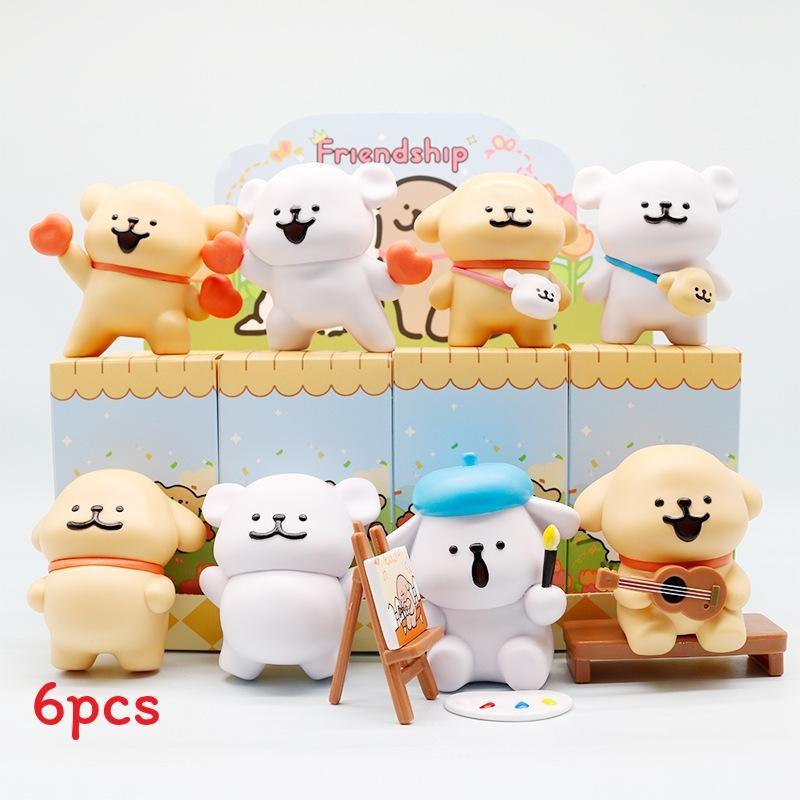 Dog Pvc Maltese Figure Model Sets With Magnetic Design For Kids Collectors And