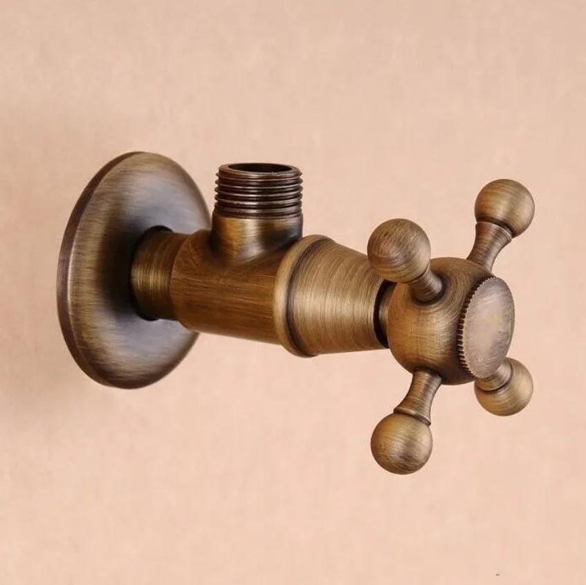 golden New 1/2"malex 1/2" male Brass Bathroom Angle Stop Valve Antique finish Filling valves bathroom part 5 color