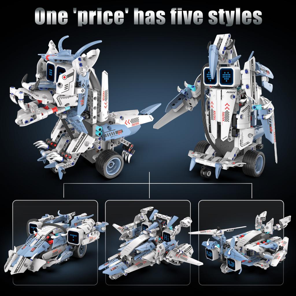 Moc 5 In 1 Creative Electric Rc Mechanical Dragon Model Building Blocks Airplane Assembly Children'S Puzzle Toy Birthday Gift