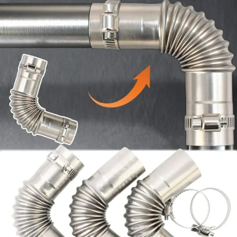 25mm Elbow Pipe Air Diesel Parking Heater Exhaust Pipe Connector W/Clamps for Webasto Diesel Heater