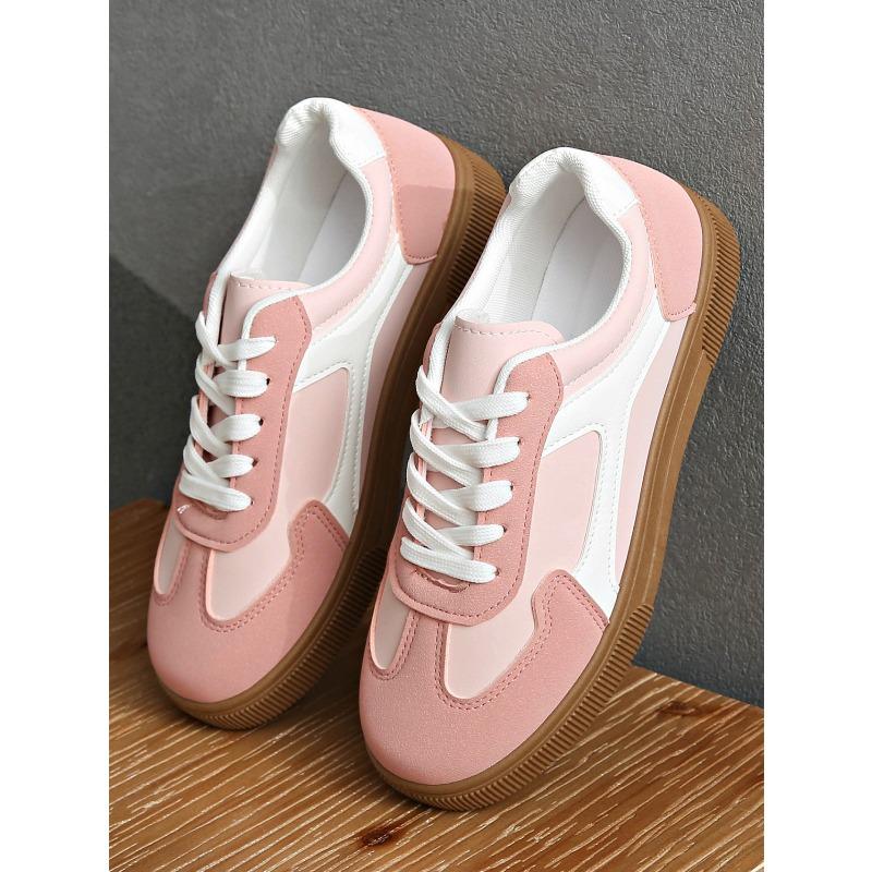 Women's Autumn Flat Lace-Up Lightweight Anti-Slip Casual Training Sports Shoes, Available In Large Sizes.