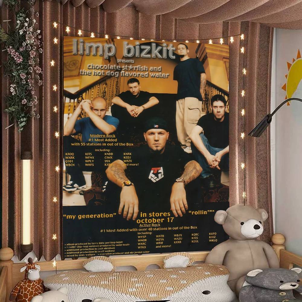Rock Band LLimp Bizkit Cartoon Tapestry Art Science Fiction Room Home Decor Wall Hanging Home Decor