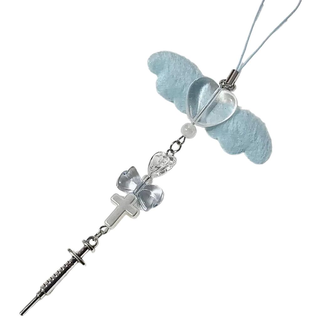 Cute Bowknot Heart Bead Keychain Pendant Bag Phone Pendant Women Backpack Handbag Charm Lovely Hanging Decoration