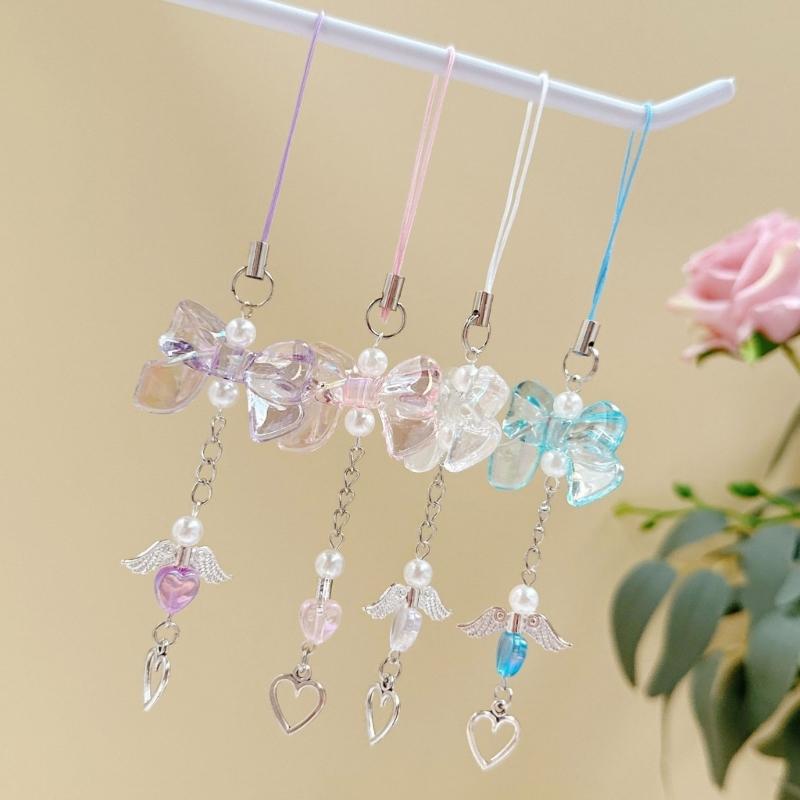 Elegant Heart Phone Lanyard Charm Aesthetic Accessory Wallet Adornment Phone Embellishment Suitable for Backpack Key