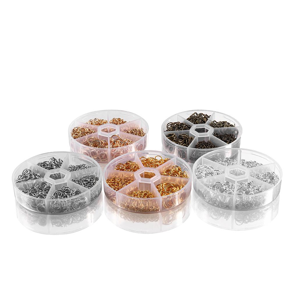 6 przegródek/pudełko Mieszane kolory Otwierane kółka łącznikowe DIY Do kolczyków Naszyjnika Bransoletki Materiały do wyrobu biżuterii