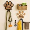 Personalized Custom Fashion Wooden Paw Print Dog Leash Hook - Handcrafted with a Polished Finish, Each Hook Can Be Engraved with Your Dog's Name