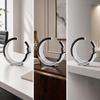 Circular Metal Decorative Sculpture Modern for Console Tables, Office Styling