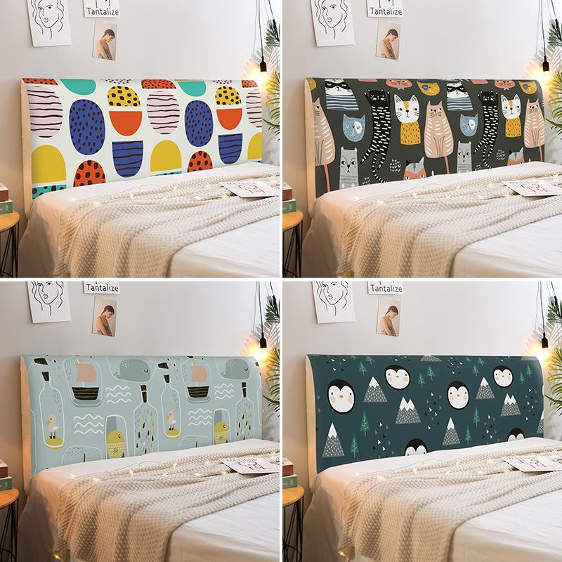 

Penguin Tree Elastic All-inclusive Bed Head Cover Printed Universal Dust-Proof Bedroom Room Sofa Thicken Soft Headboard Cover 1m