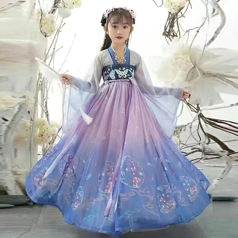 Girls' Hanfu Ancient Clothing Super Immortal Skirt Mid-Autumn Festival Children's Tang Clothing Girls' Ancient Style