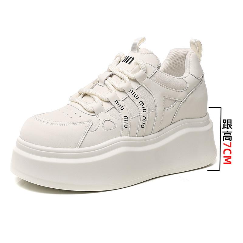 

Korean version of the new dad shoes for women 2025 spring and autumn students running sports thick soles increase height casual white shoes children 34