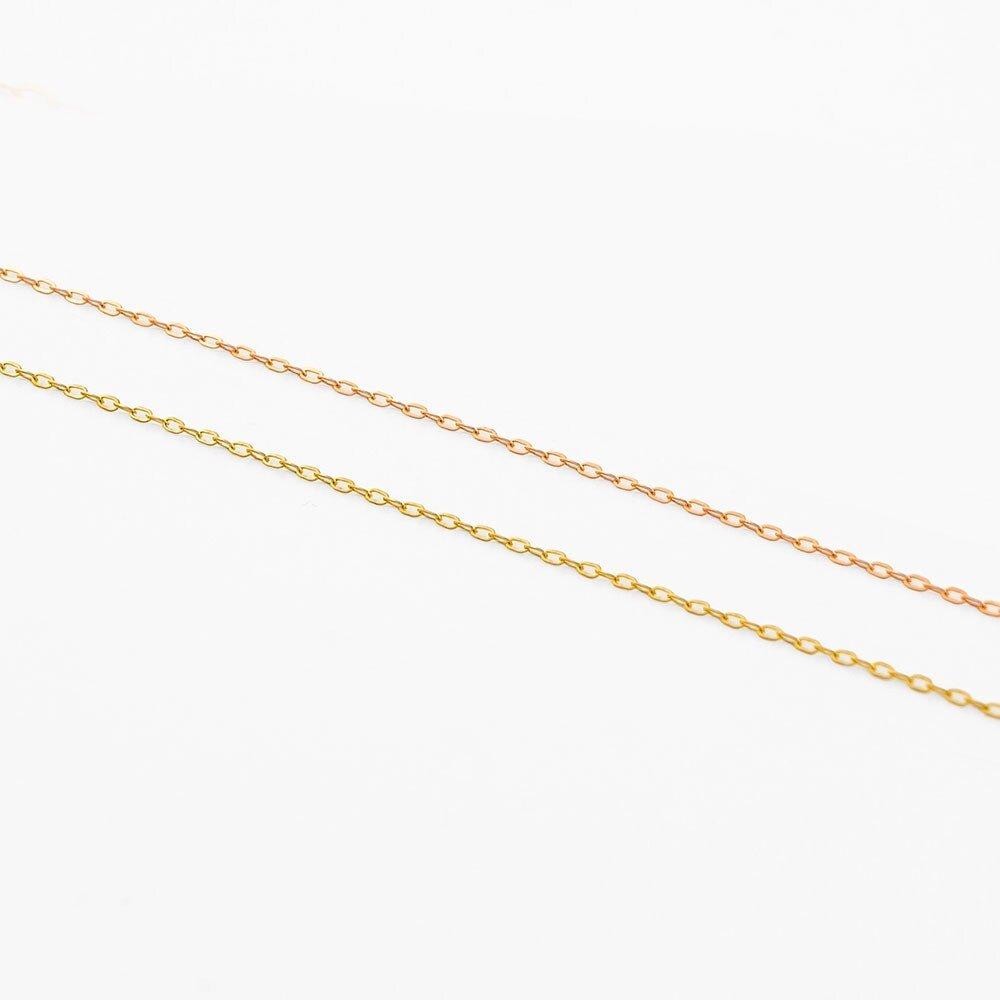 Moare 18K Mini Clip Chain Necklace String Yellow Gold 0.7mm