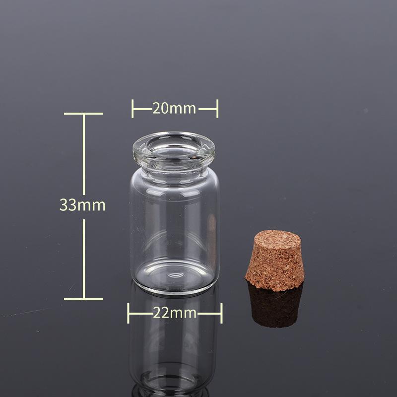 Transparent Glass Sealed Decoration Vial Cork Stopper Lid Storage Subpackage Bottle Multi Purpose Small Capacity Reagent Bottles
