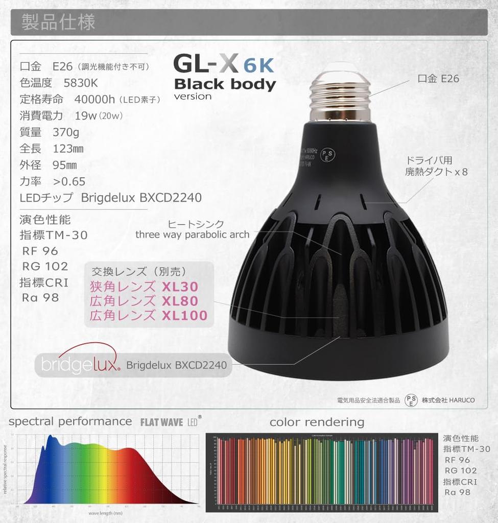 HaruDesign LED světlo pro růst rostlin GL-X 6K Černé