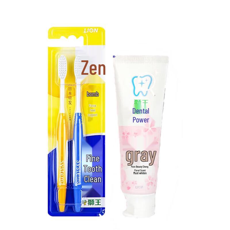 

Lion Fine Tooth Clean Gum Care Toothbrush & Cherry Blossom Toothpaste Set