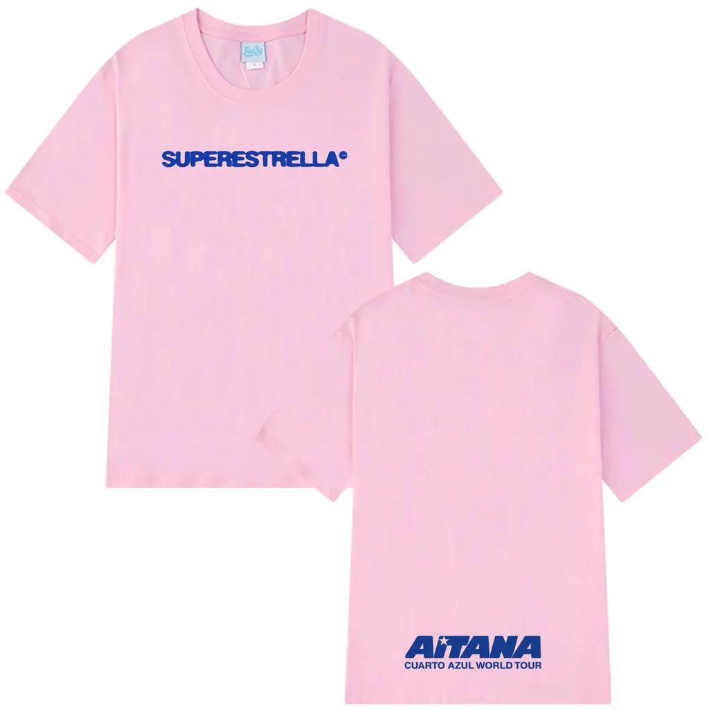 Singer Aitana Cuarto Azul Tour 2026 Print T Shirt Men Women Fashion T-shirt Short-sleeved Cotton Hip-hop Loose Casual T Shirts