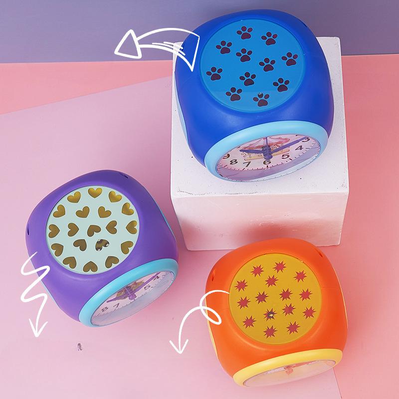 New Children's Romantic Starry Sky Projection Pointer Mute Alarm Clock Colorful Music Natural Sound Clock
