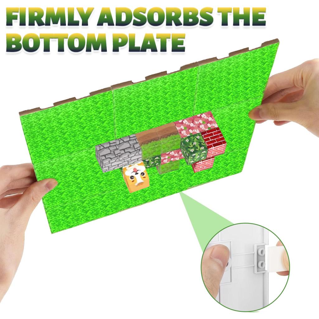 Magnetisches Bausteinspielzeug Baustein-Set, DIY-Montagespielzeug für Kinder Bausteintisch Bauspiele mit Grundplatte