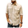 Men Spring Summer Casual Slim Printed Long Sleeve Beach Shirts Top Blouse