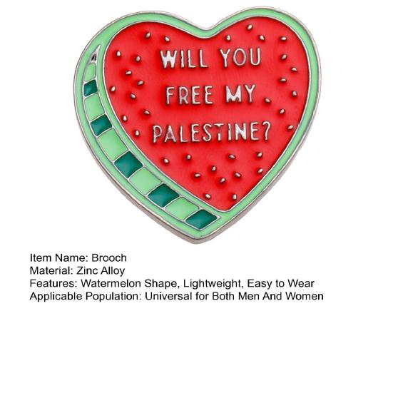 Brooch Pin Lightweight Zinc Alloy Watermelon Shape Badge Smooth Surface Lasers Cut Design Pin Lapel Accessory