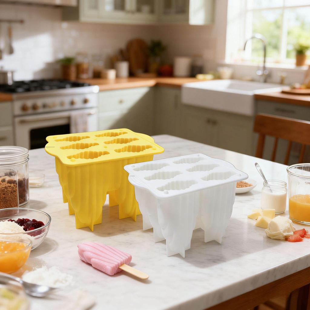Sanxin 6-Spiral Silicone Mold for Homemade Ice Cream Popsicles
