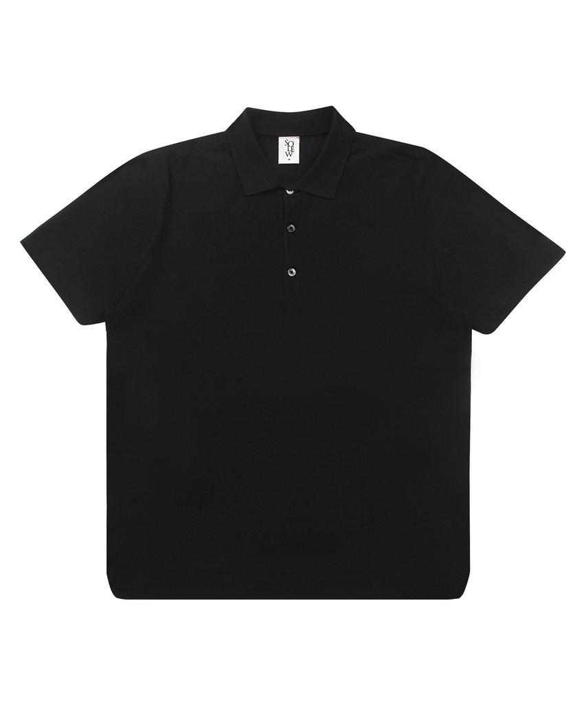 SOLEW Premium Polo Sweater_Black