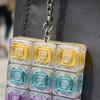 9-Keys Fidget Keyboard with Keychain Stress Relief Keyboard Finger Clicker Decompression Button Sensory Toy Backpack Hanging