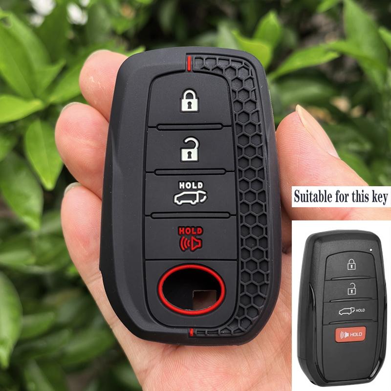 

4 Button Silicone Car Remote Car Key Case Cover For Toyota Chr Hilux Fortuner Land Cruiser 200 Camry Corolla Crown Rav4 Highland