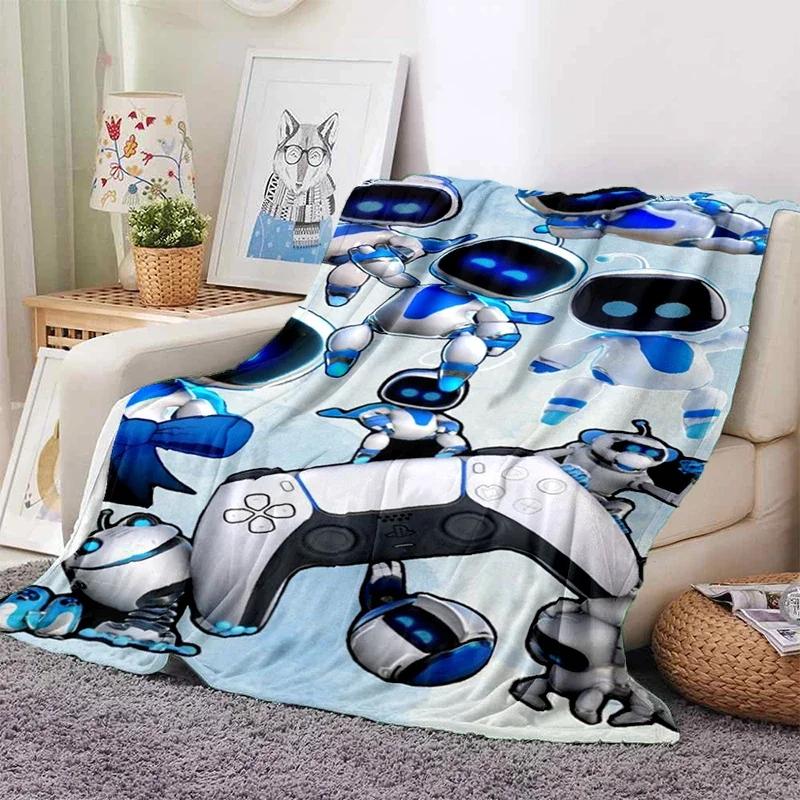 Coperta Plaid Robot Astro Bot Cartone Animato Morbida Accogliente per Casa Camera da Letto Divano Viaggio Picnic Regalo per Bambini Disegni Divertenti