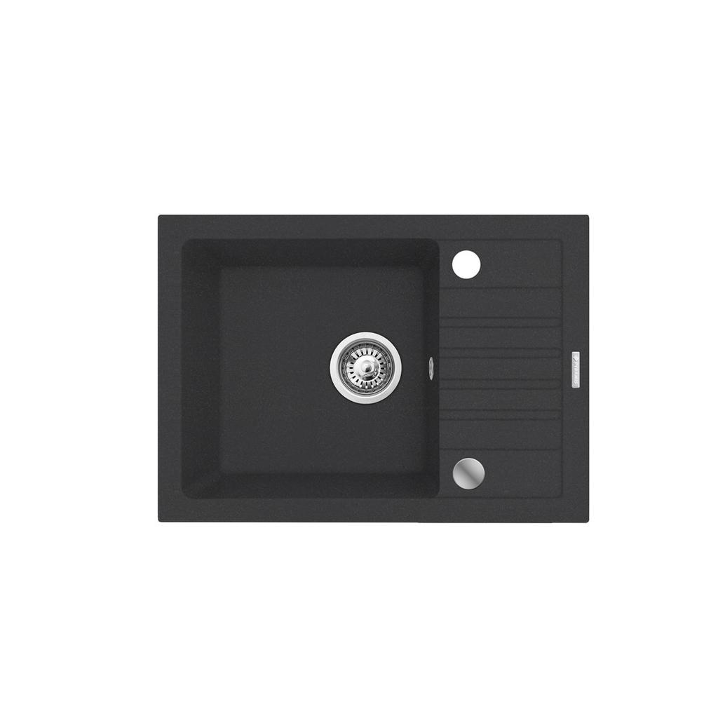 Bali Sink (62X44) 1B1D Black Flessi Tap